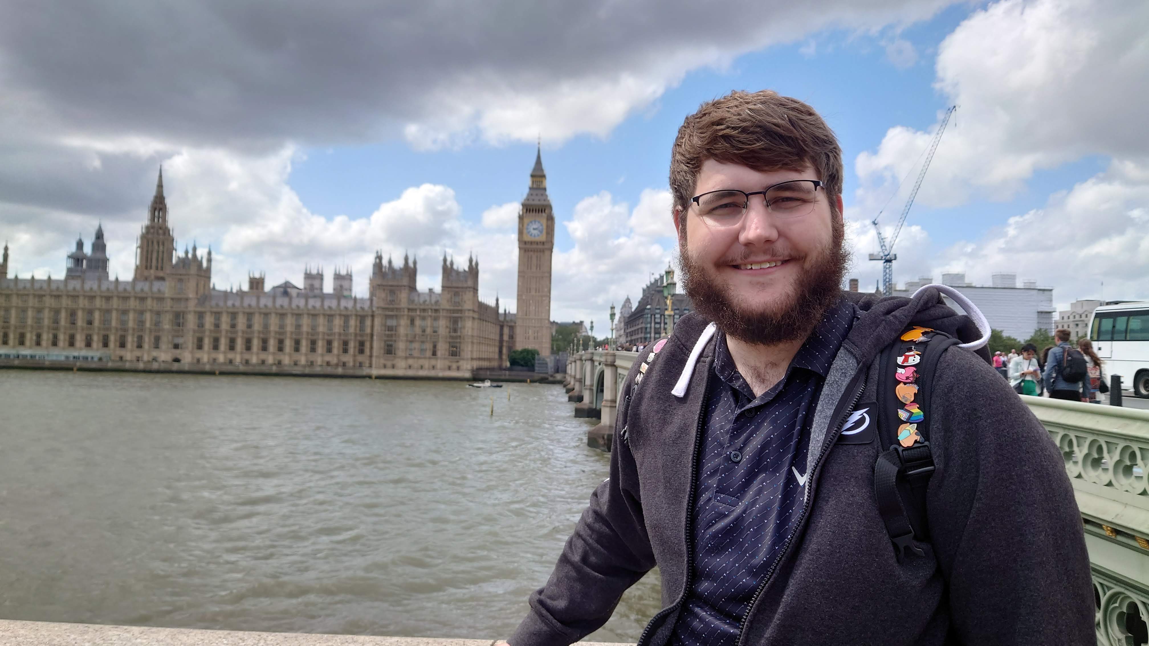 Xander Jenkin in front of Big Ben